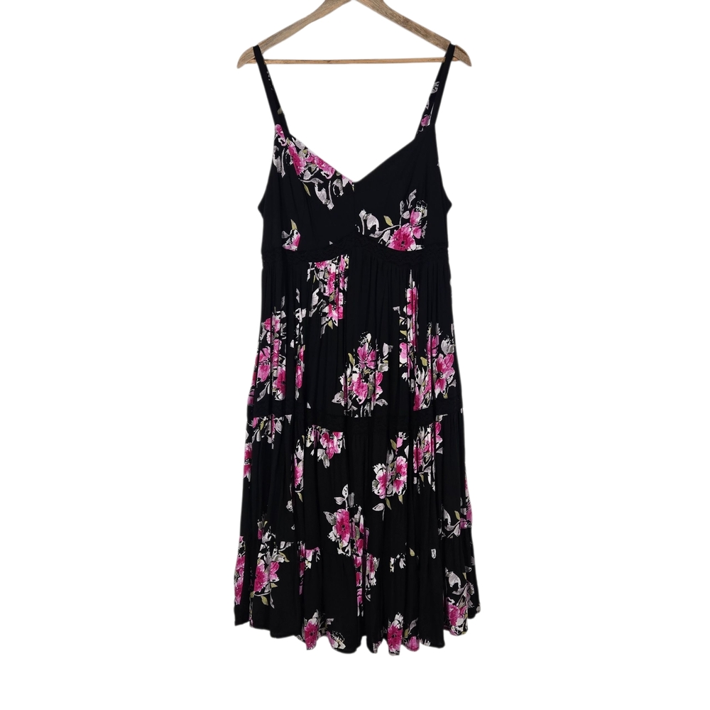 Torrid Black Dress with Floral Design